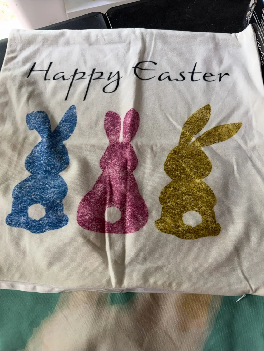 (Sale $5) Easter accent pillow covers set of 3- White, Green, Teal